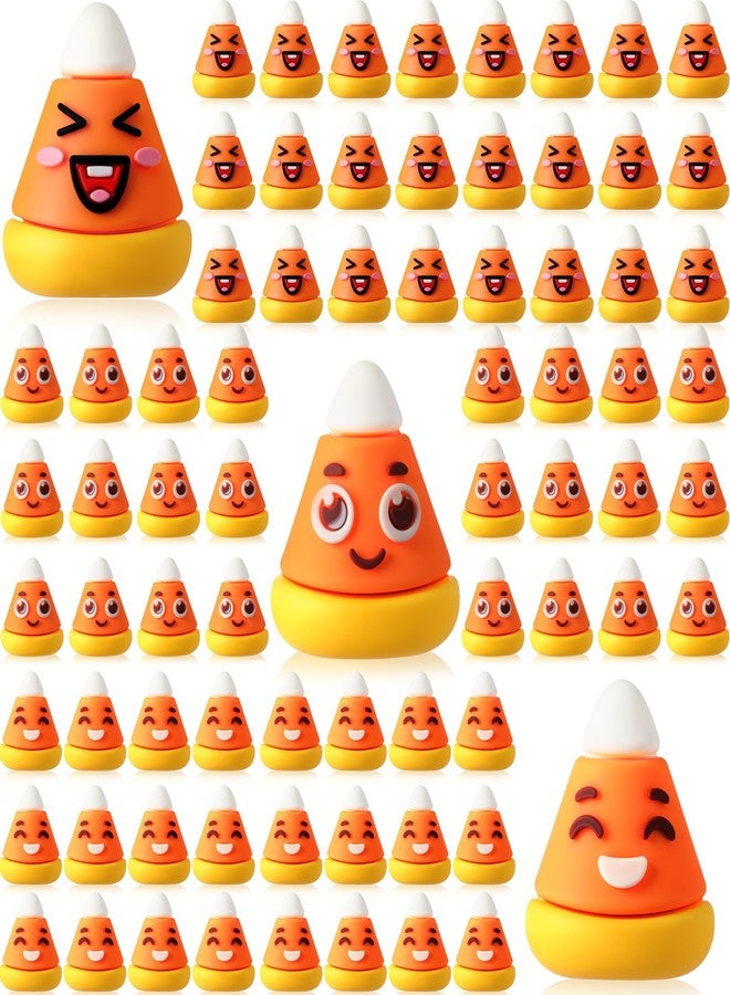 مجموعة سيمجوينج من 60 قطعة من زينة حلوى الذرة الصغيرة للهالوين، بكميات كبيرة، زينة حلوى الذرة المزيفة الصغيرة لعيد الشكر، تماثيل صغيرة مع 3 تعابير وجه، مثالية لتزيين المزهريات في الهالوين والخريف والأعمال اليدوية. - Image 1